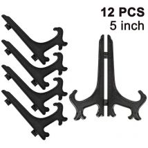 Longziming - 12 pièces chevalets en plastique porte-assiettes, porte-assiettes, assiettes pliantes, présentoirs pour la présentation des assiettes à