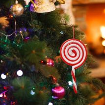 12 pièces de décorations de sucettes de Noël, décorations d'arbre