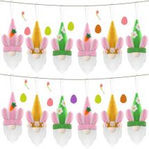 12 Pieces Easter Bunny Gnomes Felt Ornaments Colourful Plush Bunny Easter Hanging Bunny Elf Spring Easter Decorations Easter Basket Egg Fillers Home
