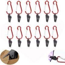 12 Pièces Pince Bâche Clip Tente Alliage, Coupe-Vent Clip Bâche Réutilisable, Réutilisable Clip pour Auvent, pour Couverture D'auvent de Piscine