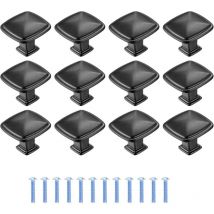 12 Pièces Poignee de Meuble Cuisine Noir, Tiroir de Poignée Porte, Bouton de Meubles Cuisine de Porte, Poignées de Meuble pour Placard Armoire