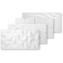 3D Panneaux muraux en polystyrène expansé Panneaux blancs 96x48x3cm Revêtement mural: PD-2, 1 panneau / 0.46 m² - Marbet Design