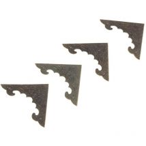 Ej.life - 12 protectores de esquinas de metal, hierro y bronce para cajas de madera, estilo antiguo, para decorar joyas, álbumes de recortes y otras