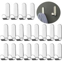 12 Stück Gebürstete 3m-klebehaken In J-form Aus Edelstahl 304, Robuste, Bohrfreie Haken Für Küche Und Bad, Für Küchen, Toiletten Und Badezimmer Im 