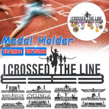 Drillpro - 12 styles 40 cm Porte-médailles de sport en métal Support d'affichage de médailles pour 30 à 45 médailles Natation Course Triathlon