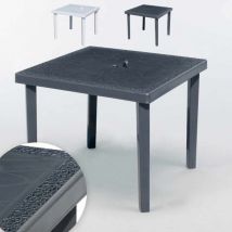 Lot de 12 Tables carrées en Polyrotin 90x90 pour jardin terrasse extérieure Bar et Restaurant Grand Soleil Gruvyer - Noir