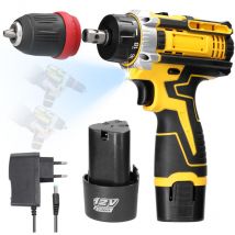 Meterk - 12 v 2-in-1-Bohrer-Elektroschrauber, Schraubendreher mit Bürstenmotor für die Reparatur von Haushaltsgeräten, Elektronik, mit zwei