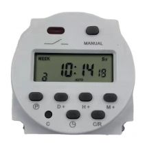 Rnemitery - 12 v Mini-LCD-Digital-LCD-Power-Wochenplaner-Relaisschalter Digital-Timer Power-Timer-Steuerung mit weißer wasserdichter Abdeckung