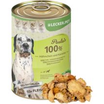 12 x 400 g Lecker.Pet Paula's 100 % Hähnchen und Karotte Hundefutter Nassfutter