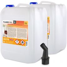Höfer Chemie Gmbh - 2x 10 l flambiol Bioethanol 96,6% Premium für Ethanolkamin