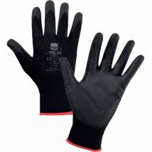 12 x gants de plaque de cuisson polyester / polyuréthane noir tg. 11