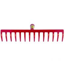 OUTIFRANCE 12-Zinken-Rechen – Stahl, rot lackiert – 12 Zähne