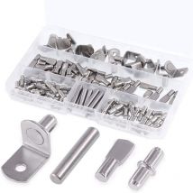 Longziming - 120 clavijas de soporte para estantes de 4 estilos, pasadores de metal para estanterías de cocina, armarios y muebles