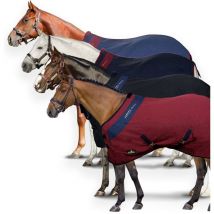 145 cm, Noir et bleu: Couverture en coton modèle Maddy 2 pour chevaux