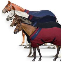 162 cm, Bordeaux et bleu: Couverture en coton modèle Maddy 2 pour chevaux