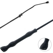 120 cm, Noir: Cravache de dressage avec manche en caoutchouc pour sabot modèle Hoof