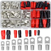 120 pièces Kit de cosses à sertir bornes électriques de voiture avec bornes de batterie à sertir connecteur Sc bouche aperu et bottes d'isolation