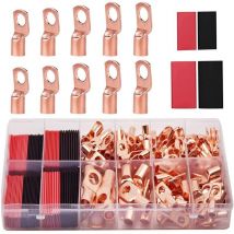Free Felivery 120 Pieces Crimp Terminals 6/10/16/25mm², 8 Sizes M6 M8 Battery Crimp Terminal, Electrical Terminal sc Tubular Terminals Copper Ring