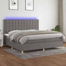 Furniture Limited - Letto a Molle Materasso e led Grigio Scuro