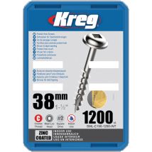 Kreg - Vis À Trous De Poche 38 Mm Revêtu De Zinc Maxi-loc, Filetage Épai, 1200 Sml-c150-1200-int