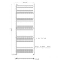 Duratherm - Anthracite Straight Heated Towel Rail Thermostatic Element Electric Dual Fuel 1600 x 600mm