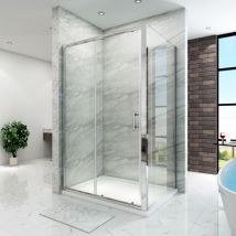 Elegant 1200mm Modern Sliding Shower Cubicle Door Bathroom Shower Enclosure with 700mm Side Panel