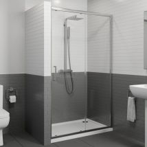 Diamond - 1200 x 900mm Sliding Shower Door Enclosure 8mm Glass Panel Framed Tray & Waste