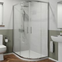 Luxura - 1200 x 800mm rh Offset Quadrant Shower Enclosure Framed 6mm Glass Tray & Waste - Silver