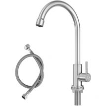 Cecipa - Grifo de Cocina en Forma de u Grifo de Agua Fría Giratorio de 360 ​​° Grifo de Fregadero con Burbujeador Desmontable