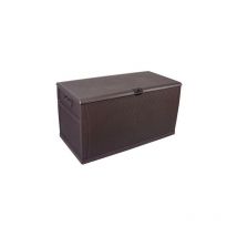 Famiholld - 120gal 460L Outdoor Garden Plastic Storage Deck Box Chest Tools Cushions Toys Lockable Seat Waterproof - Brown - Brown