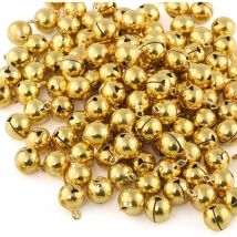 120pcs Petites Clochettes, Grelots en Métal Doré, Cloches de Noël pour Fabrication de Bijoux ou Décoration Noel- 12mm