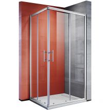 SONNI Duschkabine Eckeinstieg Duschabtrennung Schiebetür Echtglas H:185cm 80x76cm