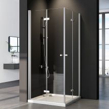 Boromal - 80x80 Duschkabine Eckeinstieg Falttuer Duschabtrennung Faltwand Duschwand nano-glas 6mm