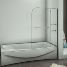 120x140cm Badewannenaufsatz Faltwand Duschabtrennung Duschwand Für Badewanne 5mm Sicherheitsglas