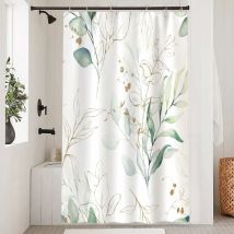 Linghhang - 120x180 cm,Rideau de douche eucalyptus , rideau de douche feuille verte plante rideau de douche anti-moisissure rideau de salle de bain