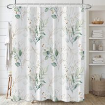 Csparkv - 120x180cm,(Rideau Douche Feuilles d'eucalyptus), Rideau de Douche Feuille Vert Botanique Rideau de Baignoire Anti Moisissure Imperméable