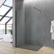 80x200 cm Duschkabine Duschabtrennung Nano Glas Duschwand mit Stabilisator Glaswand, 10 mm Einscheibensicherheitsglas