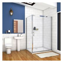 Aica Sanitaire - 120x80x190cm porte de douche coulissante avec un receveur correspondant à la dimension de la cabine de douche