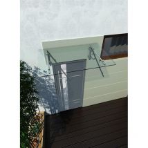 Glaszentrum Hagen - Auvent en verre transparent 120x90 cm - Transparent avec support. Support en acier