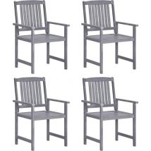 Minkurow - Garden Chairs 4 pcs Solid Acacia Wood Grey vidaXL