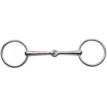 Filetto ad anelli snodato in inox con imboccatura piena spessore 14 mm anello 55 mm: 14,5 cm