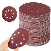 125-mm-schleifscheiben, 60 Stück 8-loch-schleifscheiben, Schleifscheiben Für Exzenterschleifer, 10 P40, 10 P60, 10 P80, 10 P180, 10 P240, 10 P320