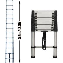 Dayplus - 12.5ft Telescopic Extension Ladder Folding 13 Steps Multi-Use Non-Slip Ladder uk