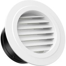 Tigrezy - 125mm Grille de Ventilation en Plastique Aeration Ronde avec Moustiquaire Grille pour Intérieur et Extérieur Entrées et Sorties d'air