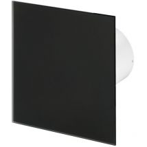 Awenta - 125mm Standard Extractor Fan Matte Black Glass Front Panel trax Wall Ceiling Ventilation