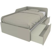 Canapé lit simple 120x190 avec tiroirs - Idéal pour les chambres - Cappuccino écru
