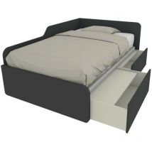 Mobilfino Camerette - Divano letto singolo 120x190 con cassettoni - Ideale per camerette - Basalto