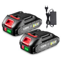Onevan - 128 vf Batterie, LED-Display Lithium-Ionen-Batterie Ersatzbatterie für die Batterie Makita 18V b Series mit einer Batterieanzeige