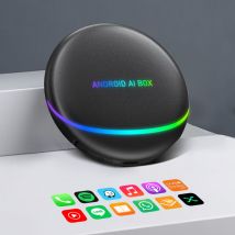 128G Voiture Jouer AI boîte Voiture Jouer AI Box Carplay Android Auto sans Fil Adaptateur, S47 boîte CarPlay filaire à sans fil pour voiture Android