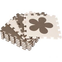 Wyctin - Hofuton Tapis de Jeu Puzzle en Mousse Enfants 12 Pièce Beige Gris